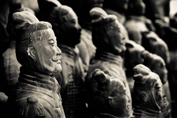 Terracotta Army at Stanley Market, Hong Kong.