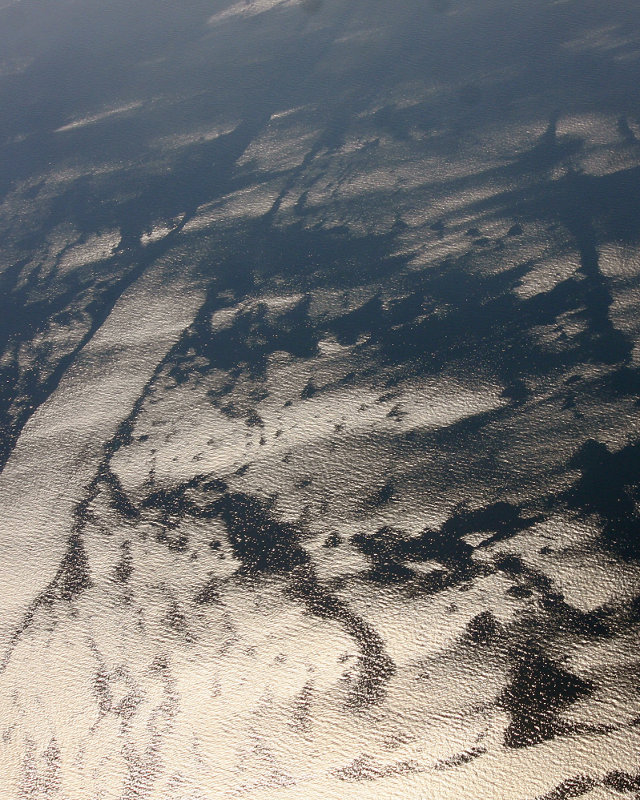 Aerial photo showing the coastal landscape of Banten province, on the north coast of Java Island, Indonesia.  Here are a few of the Thousand Islands (Pulau Seribu) which lie off the north coast of West Java.