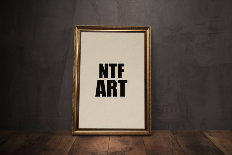 Classic picture frame with NTF art inscription