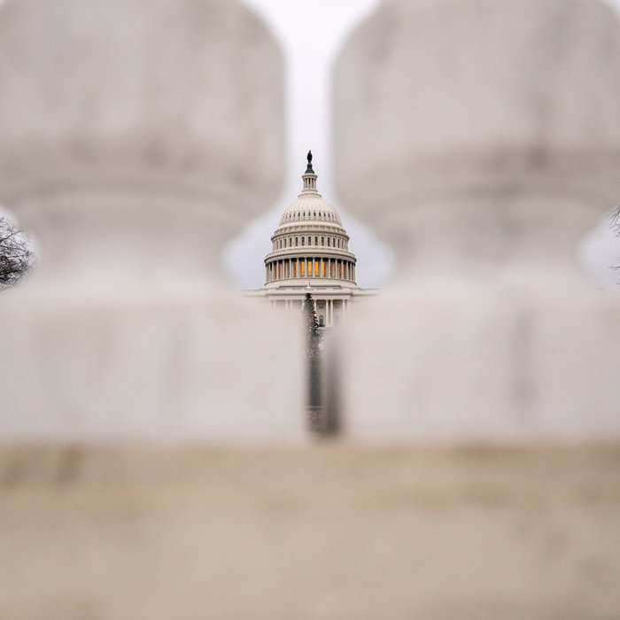 The U.S. Capitol building behind a balustrade in Washington, D.C., U.S. Photographer: Stefani Reynolds/Bloomberg