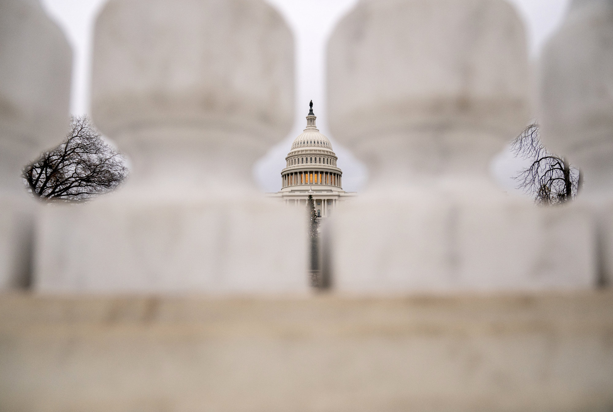 The U.S. Capitol building behind a balustrade in Washington, D.C., U.S. Photographer: Stefani Reynolds/Bloomberg