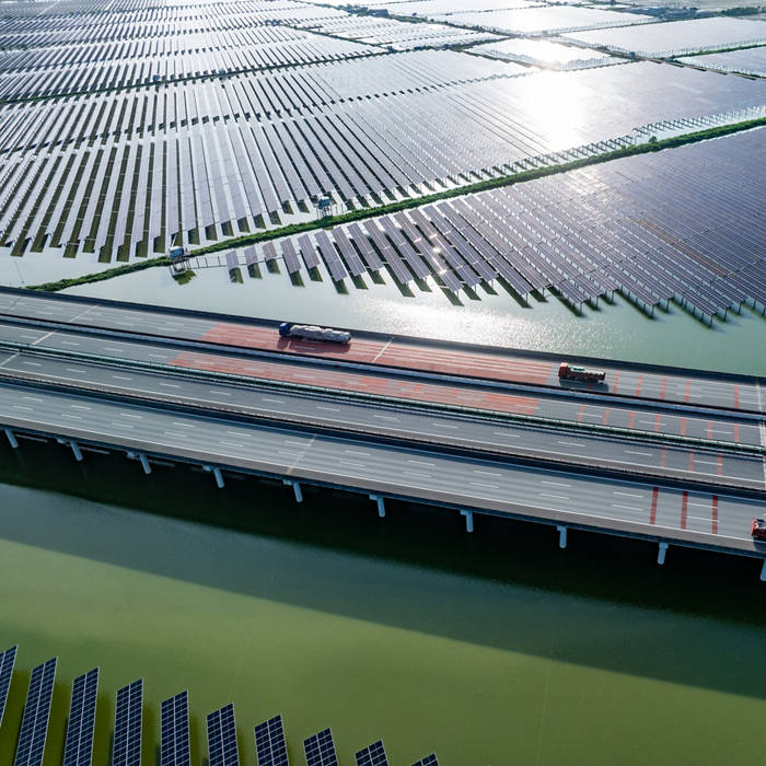 Solar photovoltaic panels and highways