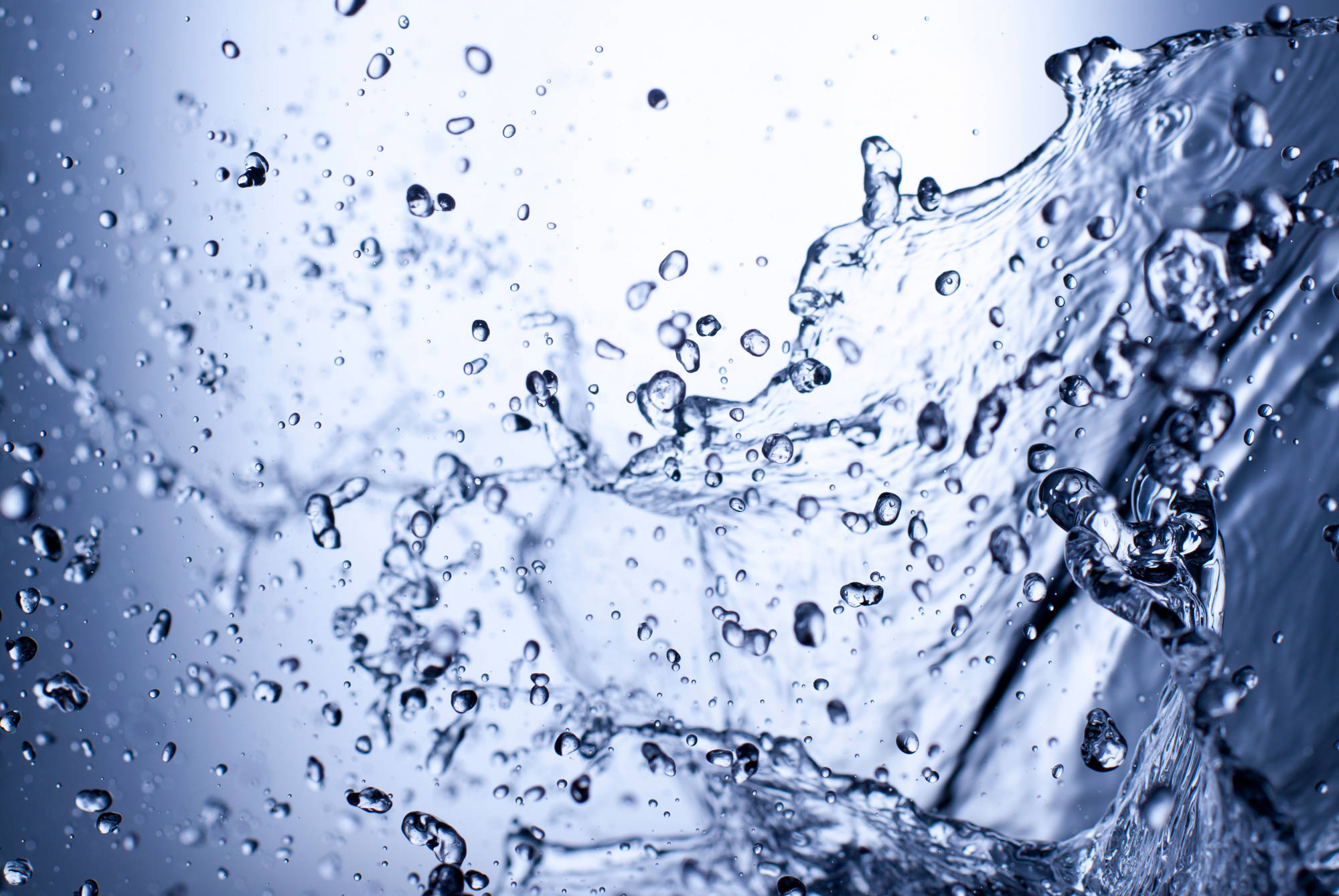 water splash in blue